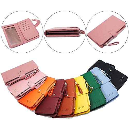 Coopay Cartera Mujer,Monederos Gran Capacidad Larga,Cuero Sintético Elegante Cuaderno Pantalla Táctil Diseño Bolsa,Ligera Cremalleras Tarjetero Bolsillos Clutch,Móvil Billetera para LG Sony,Verde