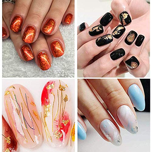 copos dorados copos de hoja de oro, copos de lámina metálica de imitación para arte de resina, pintura, manualidades, decoración de fabricación de joyas de uñas (5 gramos/botella)