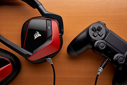 Corsair Void Pro Surround Auriculares para Juegos, 7.1 Sonido Envolvente, Micrófono Omnidireccional, Compatible con PC, PS4, Xbox One y Móviles, Color Rojo