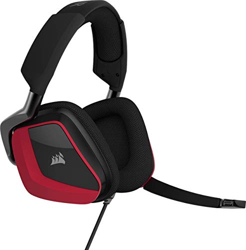 Corsair Void Pro Surround Auriculares para Juegos, 7.1 Sonido Envolvente, Micrófono Omnidireccional, Compatible con PC, PS4, Xbox One y Móviles, Color Rojo