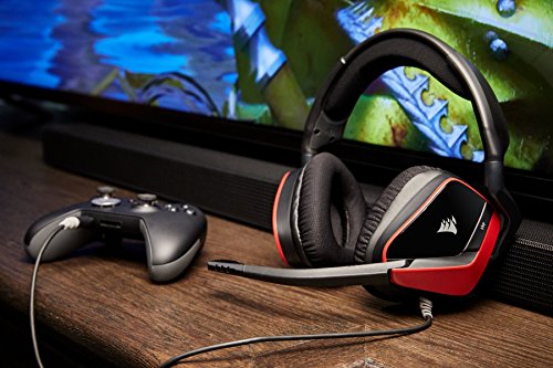 Corsair Void Pro Surround Auriculares para Juegos, 7.1 Sonido Envolvente, Micrófono Omnidireccional, Compatible con PC, PS4, Xbox One y Móviles, Color Rojo