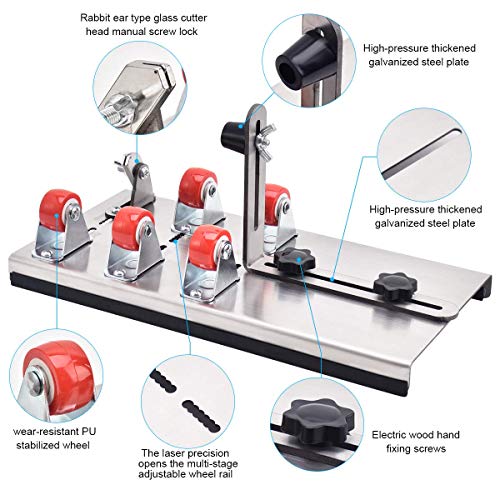 Cortador de Botellas de Vidrio Herramienta de Corte Ajustable Cerveza Botella Máquina de Corte para Cortar Botellas de Vino Botellas de Cristal o Frascos,Bricolaje,Vela,Carillón de Viento,Jarrón