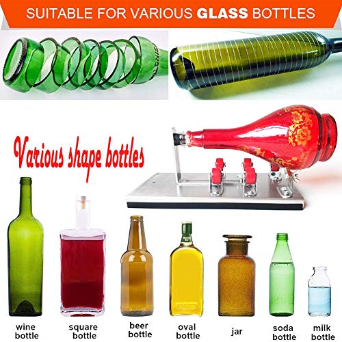 Cortador de Botellas de Vidrio Herramienta de Corte Ajustable Cerveza Botella Máquina de Corte para Cortar Botellas de Vino Botellas de Cristal o Frascos,Bricolaje,Vela,Carillón de Viento,Jarrón
