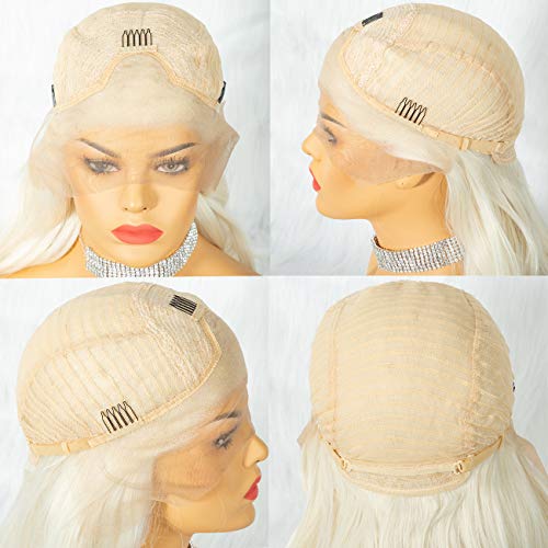 Cosswigs Long Wavy Lace Front Wig for Women Glueless Synthetic Pink Wig Heat Ok 24inches