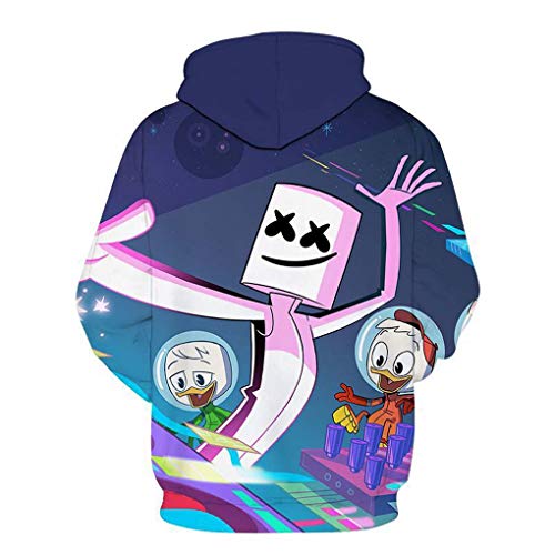 Cotton Candy Band Top 100 DJ 3D Printed Hoodie Sudadera con Capucha Unisex(S, A)