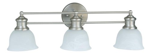 Craftmade 19822bn3 Vanity luz con tonos de remolino de alabastro, acabado de níquel cepillado