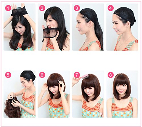 Crazy Cart - Peluca de cabello largo color gradiente de 70 cm para mujer, niña, cosplay, fiestas, disfraces