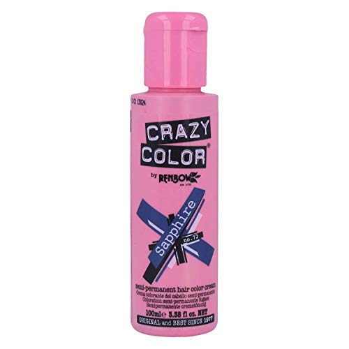 Crazy Color, Coloración Semipermanente 100 ml, Azul Zafiro (002288)