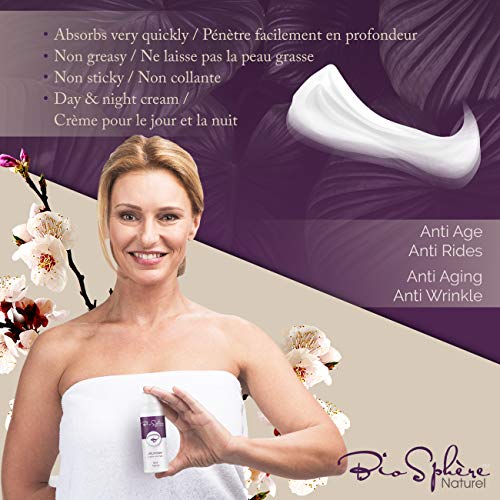 Crema Antiarrugas sin Parabenos - Crema Cara Hidratante, Reafirmante - Noche o Día - Producto Vegano - Jeunesse por BioSphère Naturel France