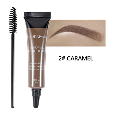 Crema de cejas, Gel De Cejas, Tinte de Cejas, Gel Impermeable para Cejas, Gel para Cejas de Larga Duración con cepillo de cejas para Maquillaje de Cejas Resistente al Agua(2)