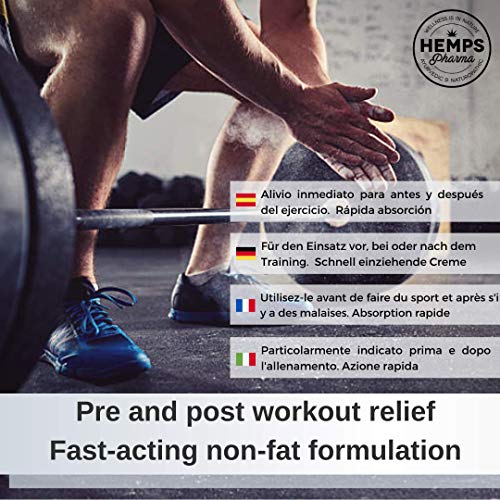 Crema de Masaje Deportivo - Crema Efecto Calor Muscular para la Preparacion y Recuperación de Musculos y Articulaciones | CBD | Arnica | Calendula | Harpagofito - 100 ml | Hemps Pharma - CBD SPORT 370