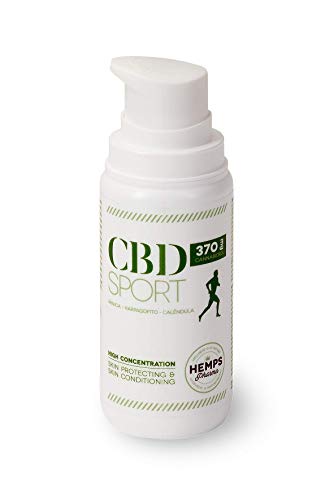 Crema de Masaje Deportivo - Crema Efecto Calor Muscular para la Preparacion y Recuperación de Musculos y Articulaciones | CBD | Arnica | Calendula | Harpagofito - 100 ml | Hemps Pharma - CBD SPORT 370