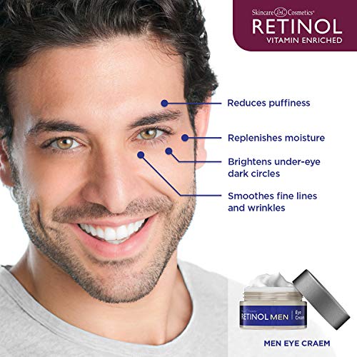 Crema de Ojos para Hombres de Retinol – El Tratamiento Masculino para Ojos Original de Retinol – Trabaja en el área Debajo de los Ojos para Reducir la Hinchazón y las Ojeras, Aumenta la Hidratación y Minimiza Drásticamente los Signos Visibles del Envejeci