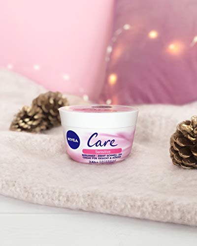 Crema Nivea Care Sensitive para cara y cuerpo, 3 unidades (200 ml).