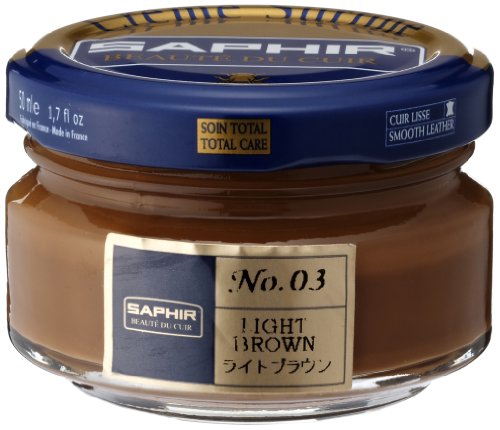 Crème Surfine, de la marca Saphir, para abrillantar zapatos, 50 ml (03) LIGHT BROWN