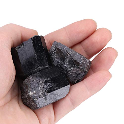 Cristal de turmalina crudo negro, piedra curativa mineral, 100 g