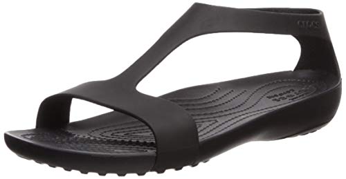 Crocs Serena Sandal Women, Sandalias de Punta Descubierta para Mujer, Negro Black 060, 41/42 EU
