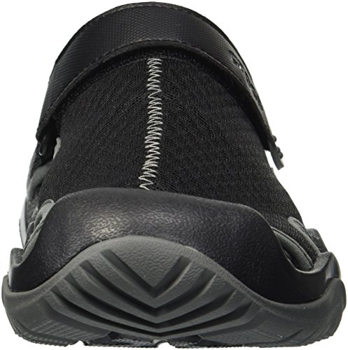 CROCS Swiftwater Mesh Deck Sandal M, Zuecos para Hombre, Negro (Black 001), 39/40 EU