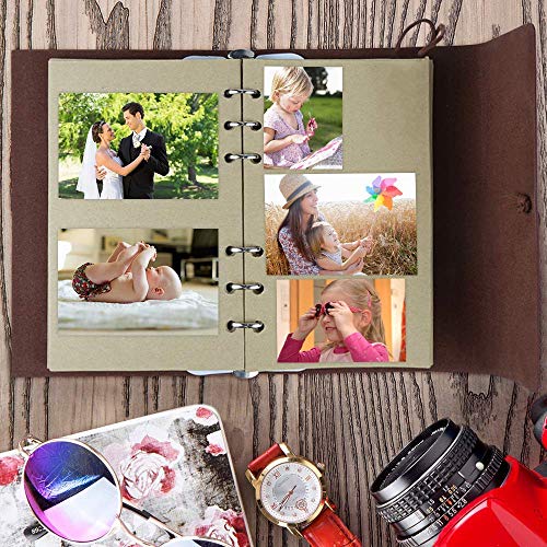 Cuaderno de piel Maleden, rellenable, hojas en blanco. , color marrón