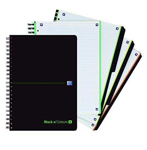Cuaderno microperforado A4+ Oxford. Black N'Colours. Tapa Extradura. Cuadrícula 5x5. Color verde.