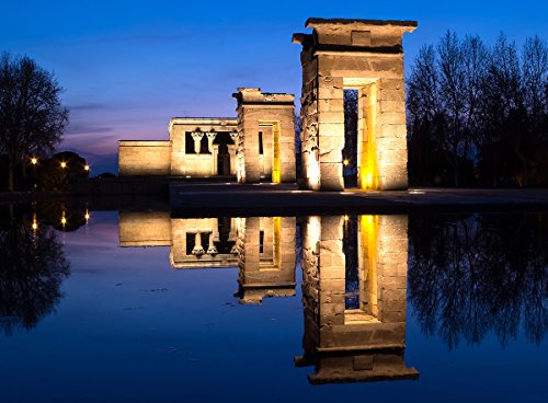 cuadro canvas templo de debod en Madrid - 75cm x 55cm - Fabricado en España