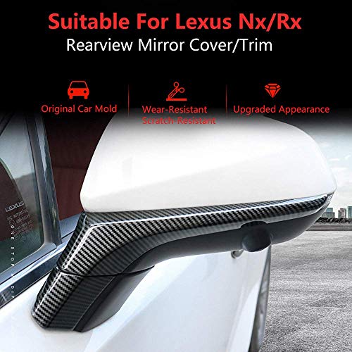 Cubiertas De Ajuste De Espejo De ala De Fibra De Carbono para Adaptarse A Accesorios Modificados para Automóvil Nx/RX, Cubierta De Espejo Retrovisor De Fibra De Carbono Negra Cubierta De Espejo De A