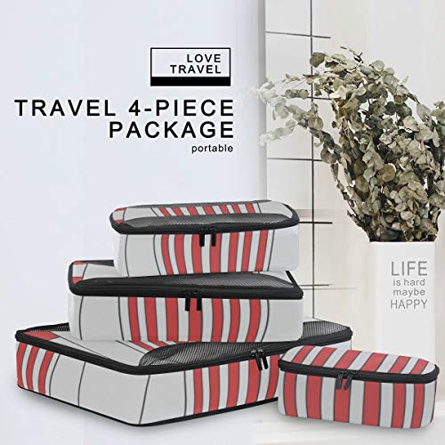 Cubos de Embalaje Organizador de Equipaje de Viaje Colección de Palomitas de maíz Cubo de Viaje Dibujado a Mano Cubos de Embalaje Conjunto de Organizador de Viaje Organizador de Maleta de 4 Piezas Bo