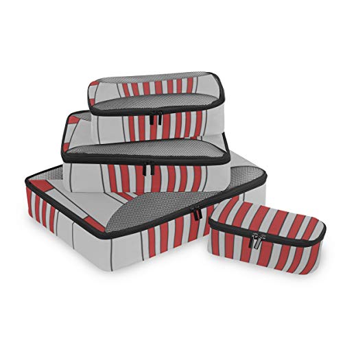 Cubos de Embalaje Organizador de Equipaje de Viaje Colección de Palomitas de maíz Cubo de Viaje Dibujado a Mano Cubos de Embalaje Conjunto de Organizador de Viaje Organizador de Maleta de 4 Piezas Bo