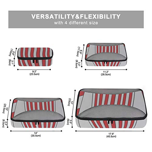 Cubos de Embalaje Organizador de Equipaje de Viaje Colección de Palomitas de maíz Cubo de Viaje Dibujado a Mano Cubos de Embalaje Conjunto de Organizador de Viaje Organizador de Maleta de 4 Piezas Bo