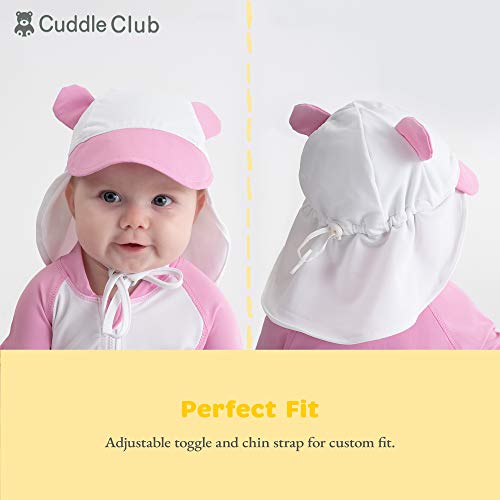 Cuddle Club Sombrero para Bebés y Niños | SPF 50+ Protección Solar Anti UV para la Cabeza y la Nuca - SunhatBearGreyL