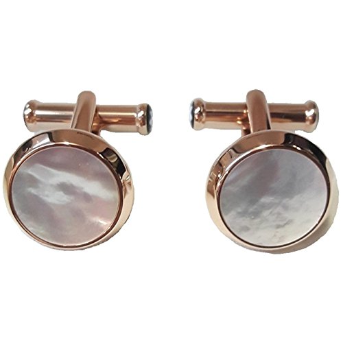 Cufflinks Steel Red Gold Colored PVD