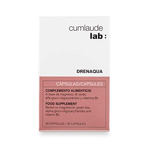 Cumlaude Drenaqua - Complemento Alimenticio Diurético para la Retención de Líquidos - con Té Verde, Prebióticos, Magnesio y Vitamina B6 - Pack de 2 x 30 Cápsulas
