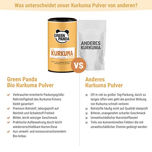 Cúrcuma en polvo orgánica de alta calidad, probada y certificada en laboratorio, cúrcuma orgánica molida extra fine, perfecta para la leche dorada (170 GR)
