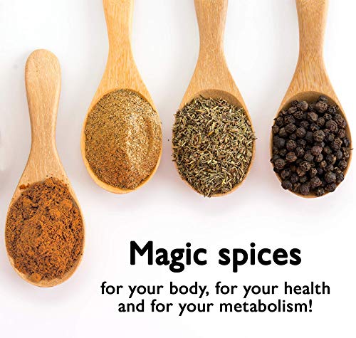 Curcuma, Jengibre, Canela y Pimienta Negra Line@ | 60 tabletas | Para reactivar el metabolismo y la digestión | especias con efectos mágicos | producto italiano