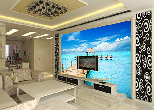 Custom custom blue sky sea mediterranean wallpaper wallpaper tv fondo pared sala de estar sofá dormitorio comedor revestimiento papel pintado a papel pintado pared dormitorio autoadhesivo-350cm×256cm