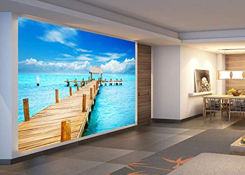 Custom custom blue sky sea mediterranean wallpaper wallpaper tv fondo pared sala de estar sofá dormitorio comedor revestimiento papel pintado a papel pintado pared dormitorio autoadhesivo-350cm×256cm