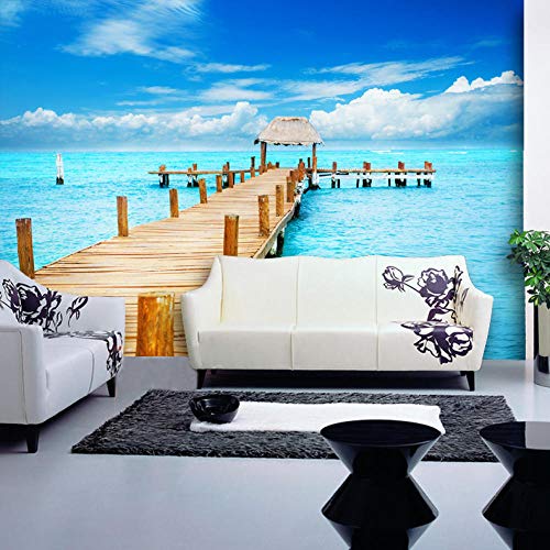 Custom custom blue sky sea mediterranean wallpaper wallpaper tv fondo pared sala de estar sofá dormitorio comedor revestimiento papel pintado a papel pintado pared dormitorio autoadhesivo-350cm×256cm