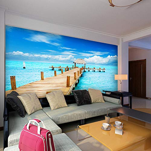 Custom custom blue sky sea mediterranean wallpaper wallpaper tv fondo pared sala de estar sofá dormitorio comedor revestimiento papel pintado a papel pintado pared dormitorio autoadhesivo-350cm×256cm