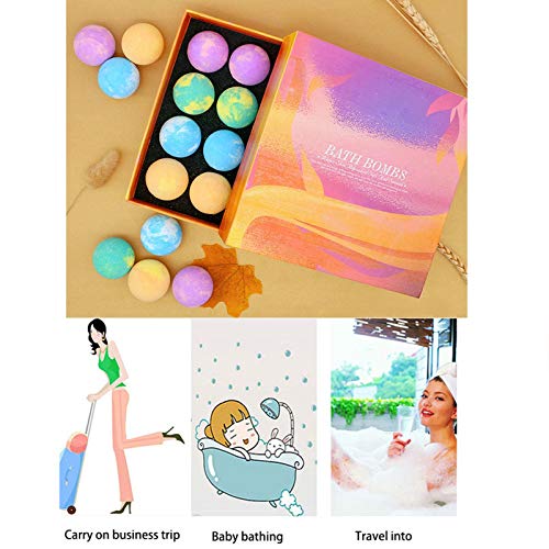 cyberjotting 16 Bombas de baño de Burbujas, Juego de Regalo de Bolas de Bombas de baño de SPA relajantes Hechas a Mano para Mujeres, mamá, niños, Navidad y Aniversarios (1 Juego)