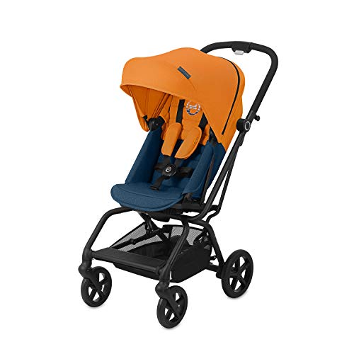CYBEX Gold - Silla de Paseo Eezy S Twist+, Asiento reversible 360°, Ultracompacta, Ligera, de 0 a 17 kg (4 años aprox), Colección denim, Manhattan Grey