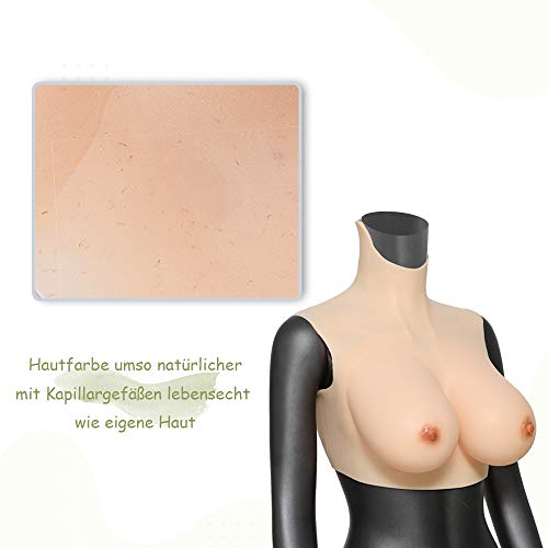 Cyomi, pechos de silicona con vasos capilares reales, transvestidos cruzados, mastectomía drag Queen Cosplay, pechos artificiales para hombres - 4. generación - Copa B hasta G. No.2 Large