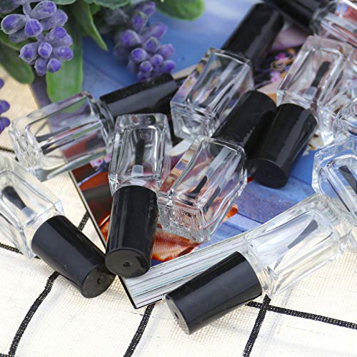 D2D . 10 botes vacíos cuadrados de cristal para esmalte de uñas + agitador bola mezcladora