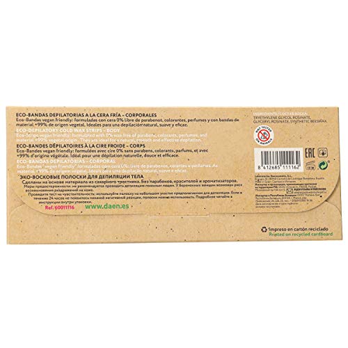 DAEN Ecodepil bandas depilatorias de cera fría caja 16 uds