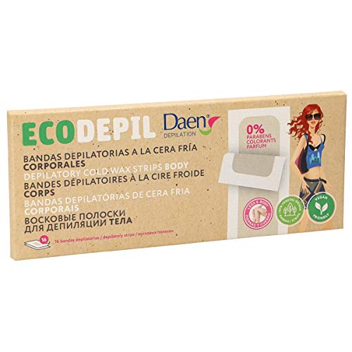 DAEN Ecodepil bandas depilatorias de cera fría caja 16 uds