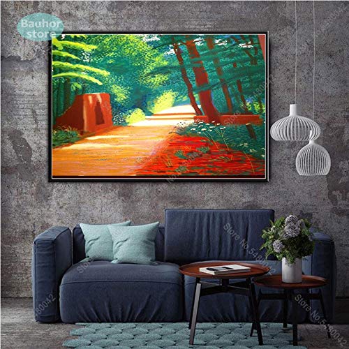 David Hockney A Bigger Splashist Paisaje rural País Montaña Bosque Paisaje Moderno Abstracto Arte de la pared Póster Lienzo Pintura Sala de estar Decoración del hogar