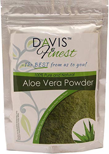 Davis Finest Aloe Vera Powder for Hair Growth & Skin Care - Moisturising, Hydrating, Cooling Face Mask for Dry Skin, Acne, Eczema, Scalp Treatment 100g
