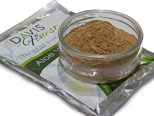 Davis Finest Aloe Vera Powder for Hair Growth & Skin Care - Moisturising, Hydrating, Cooling Face Mask for Dry Skin, Acne, Eczema, Scalp Treatment 100g