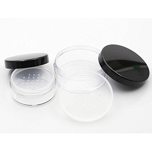 Da.Wa - Tarros vacíos de plástico para base de maquillaje de 30 g, con tamiz y polvo, 5 unidades, plástico, Transparente, 57*28MM