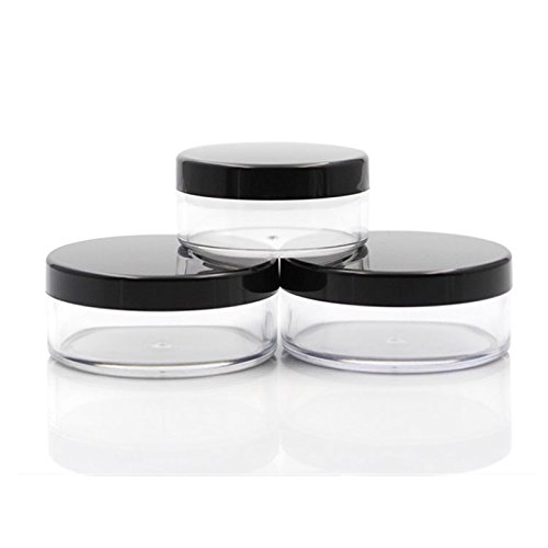 Da.Wa - Tarros vacíos de plástico para base de maquillaje de 30 g, con tamiz y polvo, 5 unidades, plástico, Transparente, 57*28MM