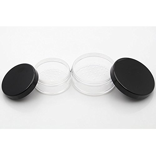 Da.Wa - Tarros vacíos de plástico para base de maquillaje de 30 g, con tamiz y polvo, 5 unidades, plástico, Transparente, 57*28MM
